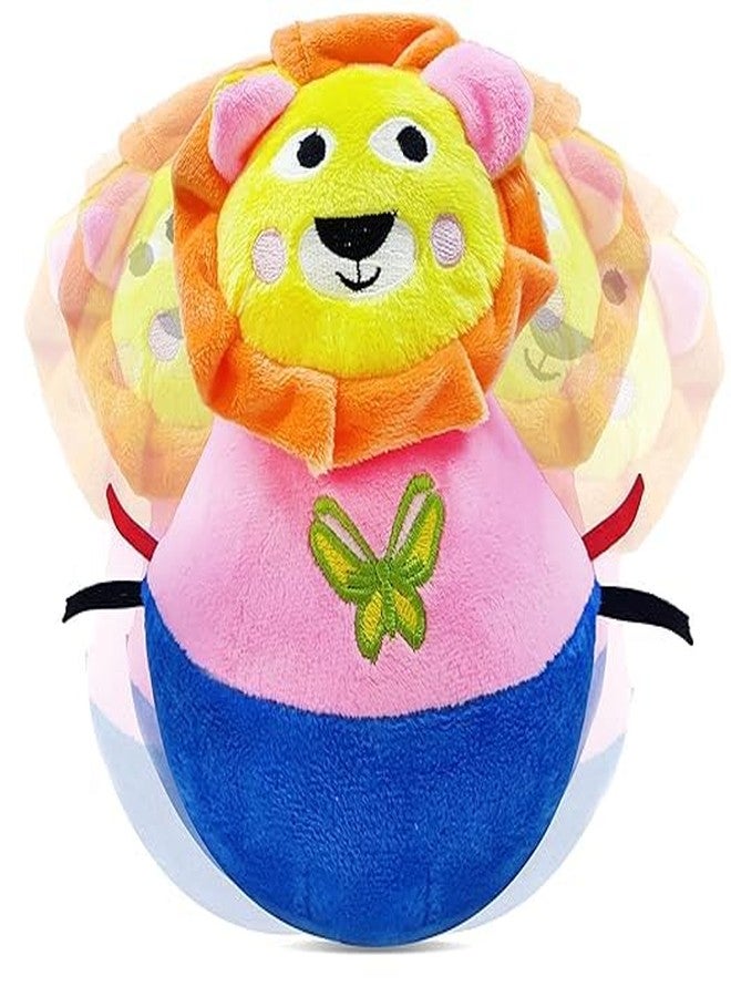 لعبة بيبي جو رولي بولي الناعمة للأطفال - لعبة للأطفال حديثي الولادة، ألعاب على شكل حيوانات متدحرجة للأطفال، موسيقى جرس لطيفة، ألعاب هزازة للتوازن للأطفال، للأولاد والبنات (أسد)